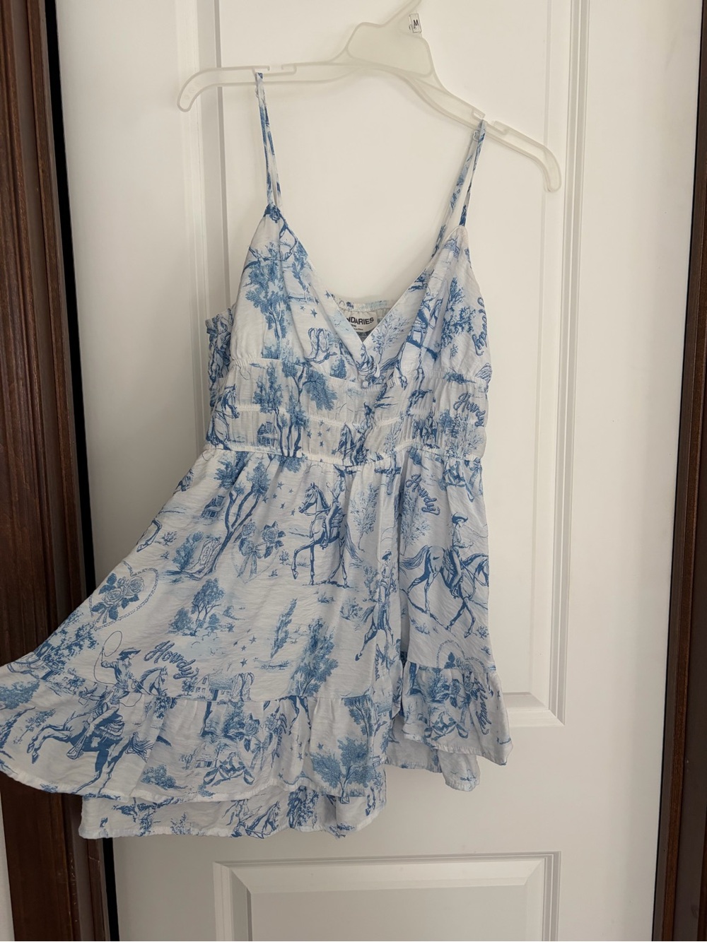 Lightweight Blue & White Toile Print romper Women